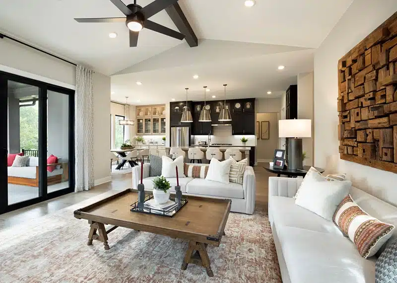 interior of model home at kissing tree